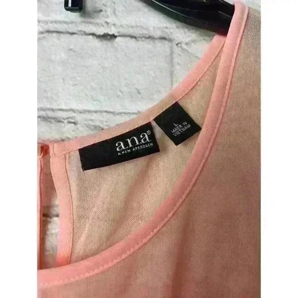 ana scoop tank blouse sz large peach color high neck tank blouse womens - Picture 3 of 6